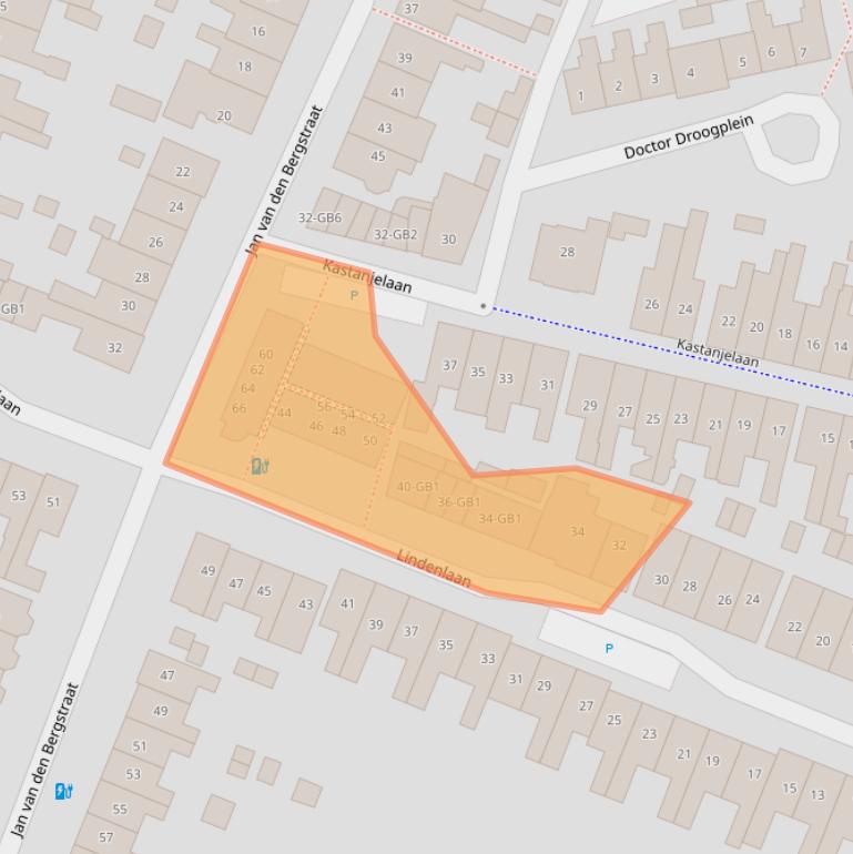 Kaart van postcodegebied 2101XJ.