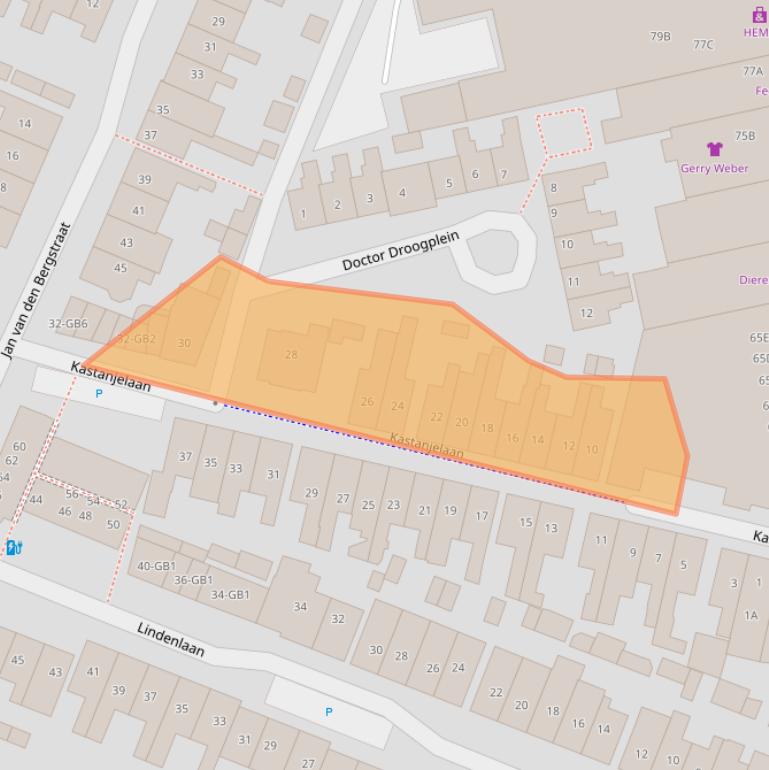 Kaart van postcodegebied 2101XL.