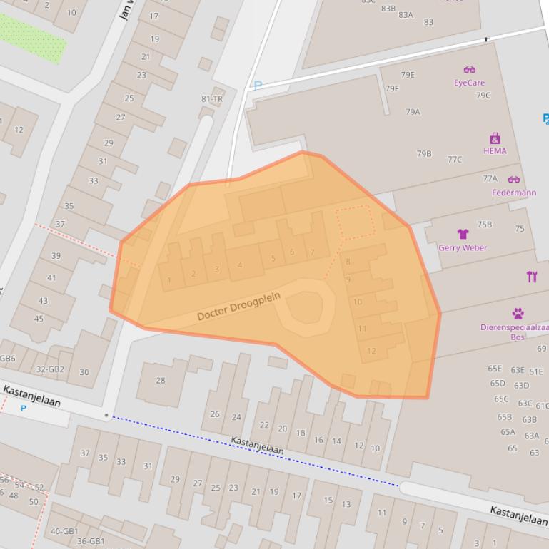 Kaart van postcodegebied 2101XM.