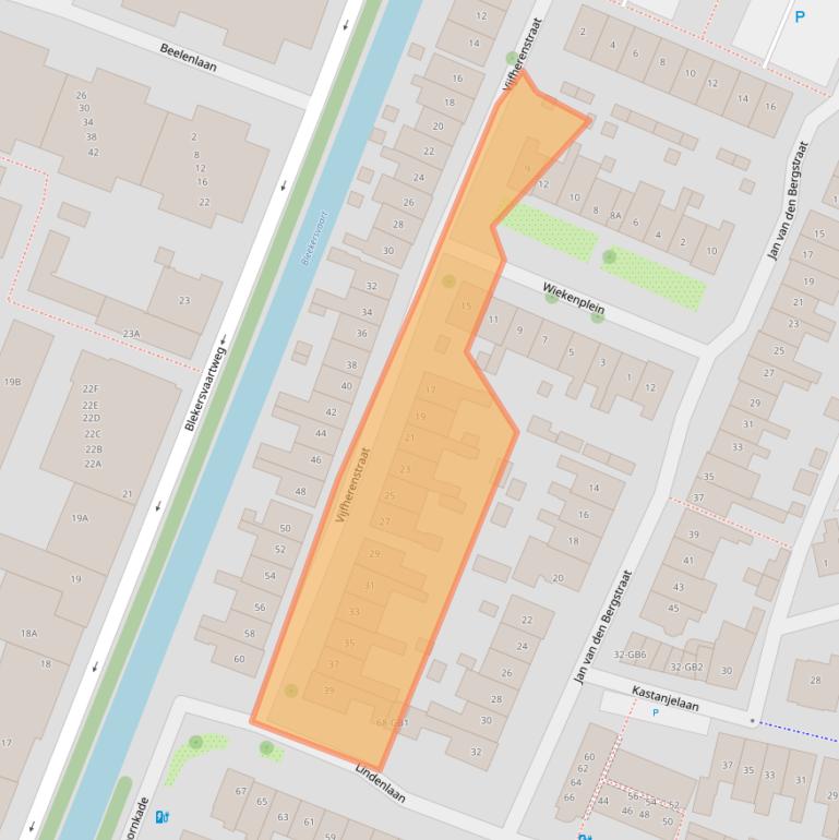 Kaart van postcodegebied 2101XN.