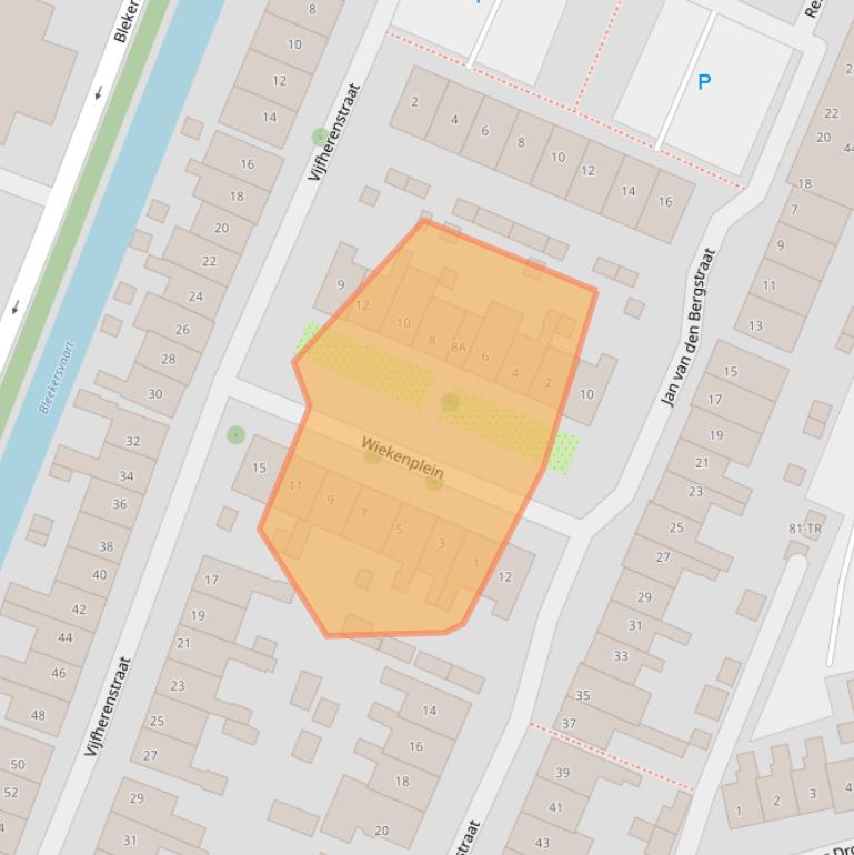 Kaart van postcodegebied 2101XS.