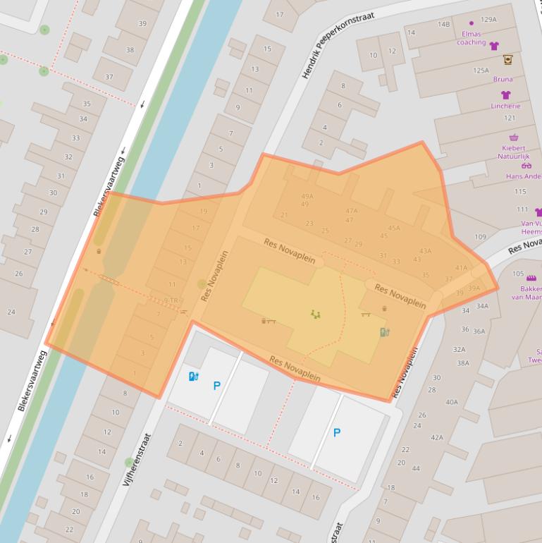 Kaart van postcodegebied 2101XT.
