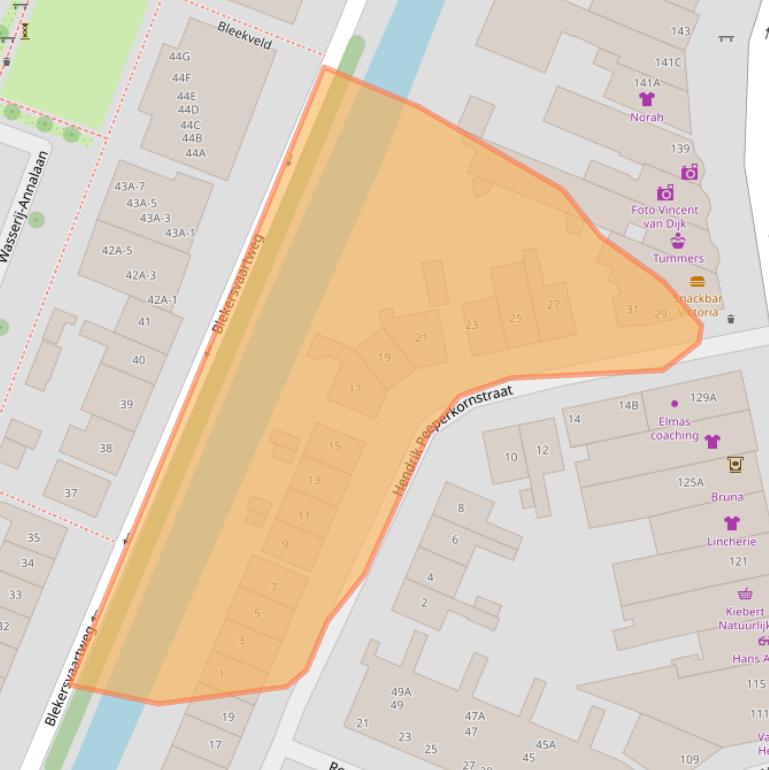 Kaart van postcodegebied 2101XW.