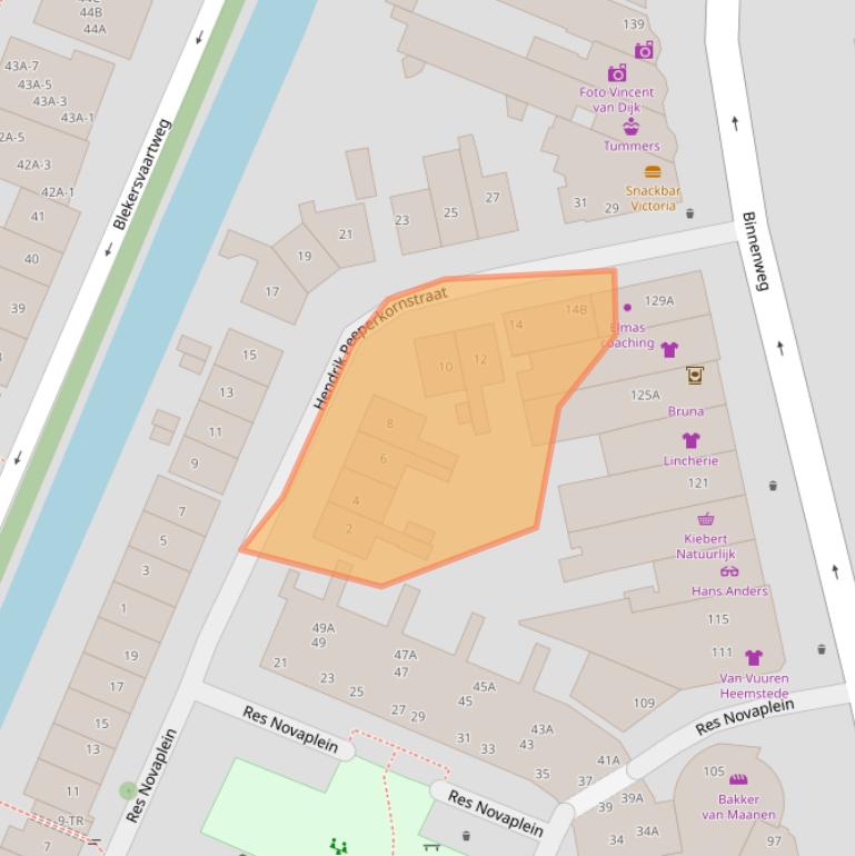 Kaart van postcodegebied 2101XX.