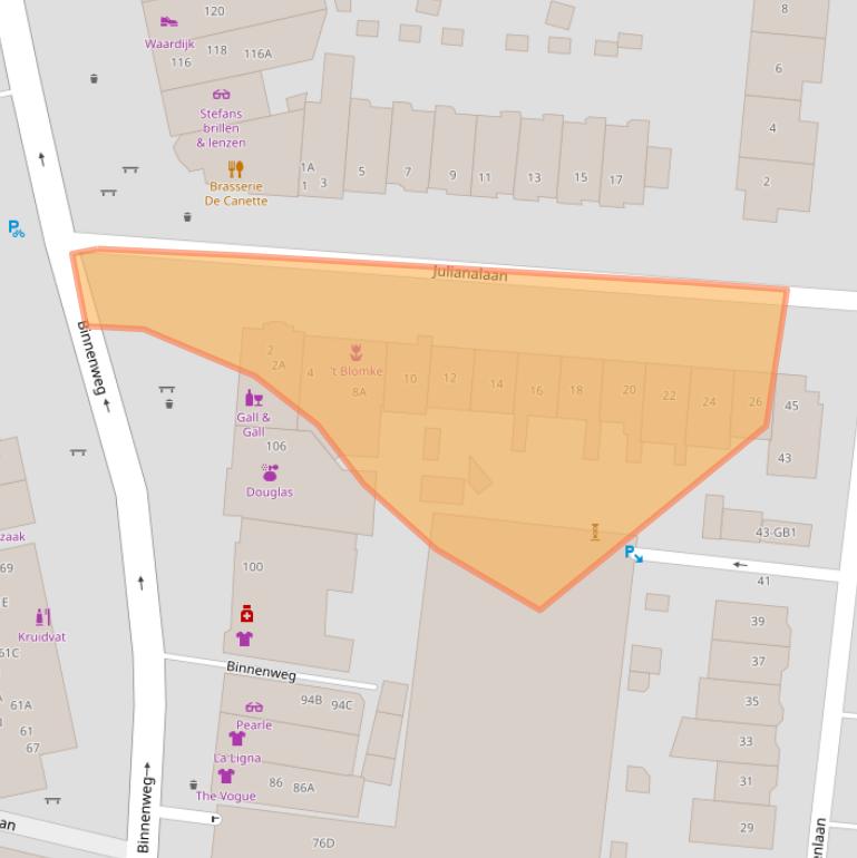 Kaart van postcodegebied 2101ZB.