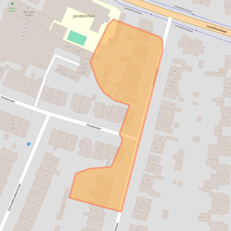 Kaart van postcodegebied 2101ZG.