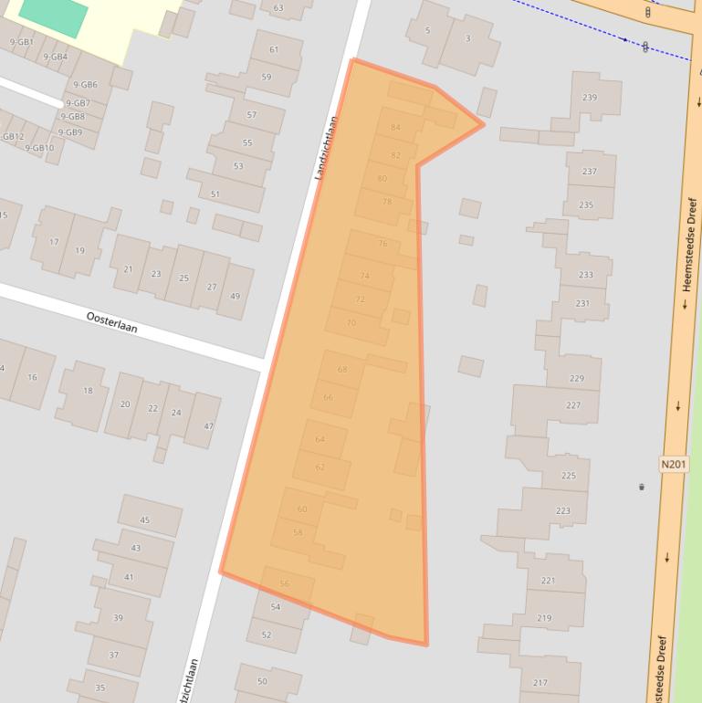 Kaart van postcodegebied 2101ZK.