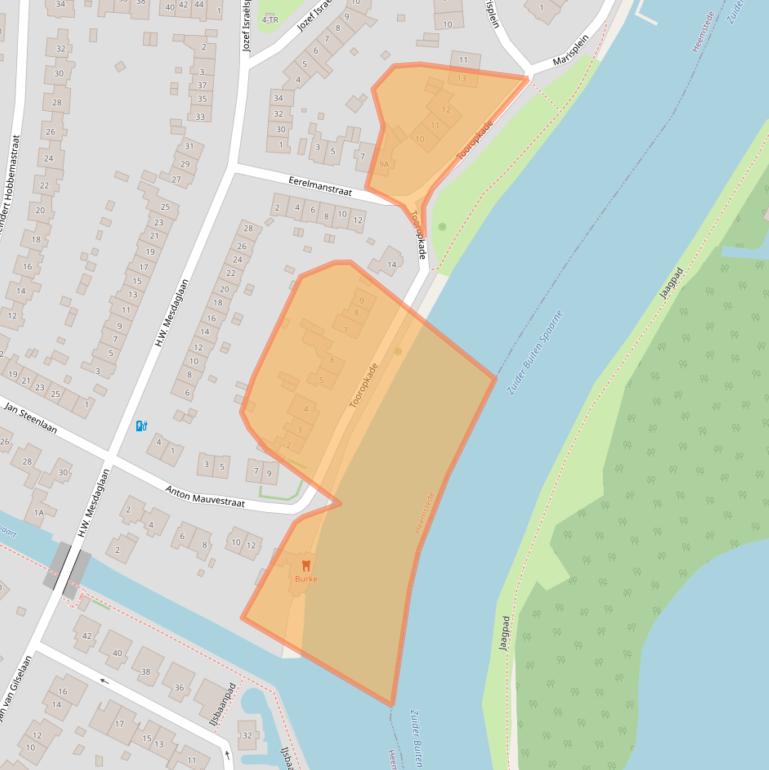 Kaart van postcodegebied 2102AA.