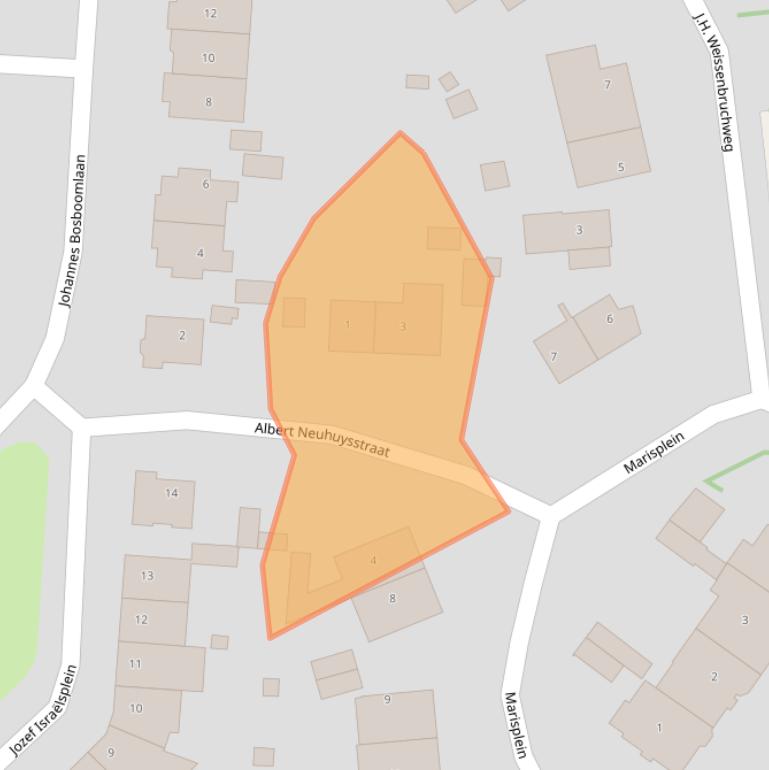 Kaart van postcodegebied 2102AD.