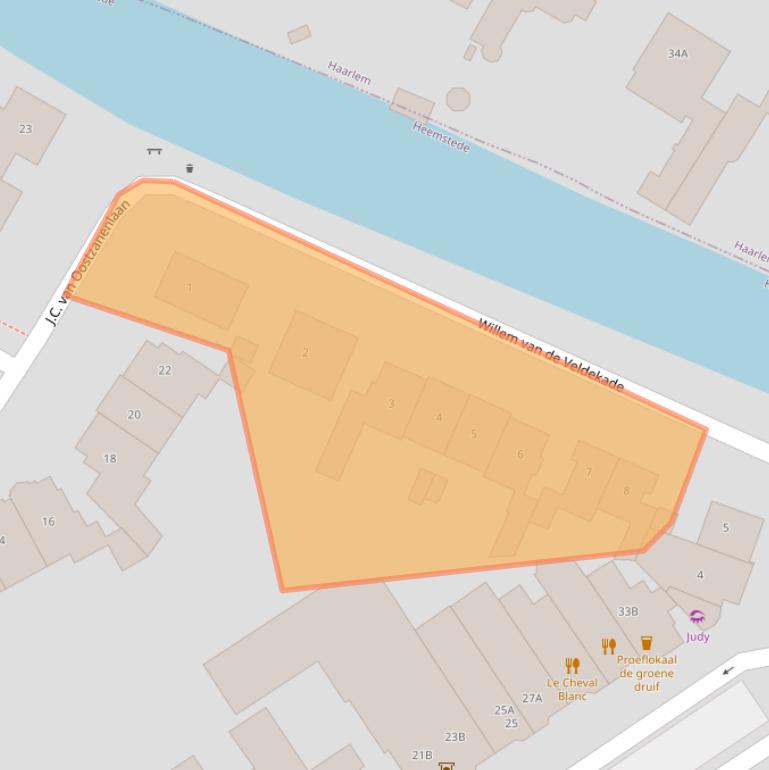 Kaart van postcodegebied 2102AS.