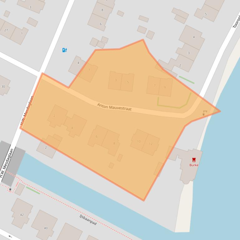 Kaart van postcodegebied 2102BA.