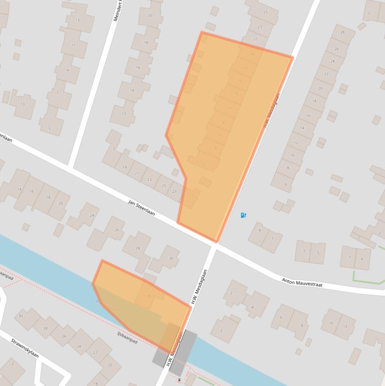 Kaart van postcodegebied 2102BB.