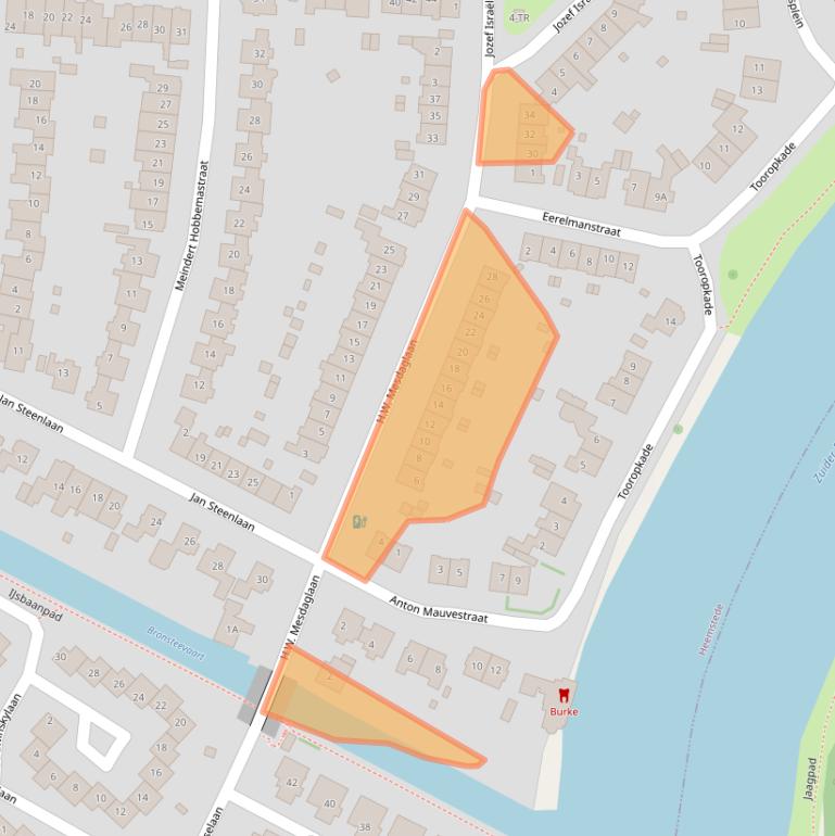 Kaart van postcodegebied 2102BD.