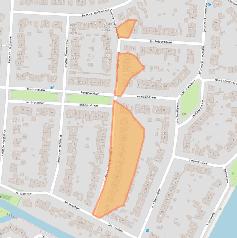 Kaart van postcodegebied 2102BK.