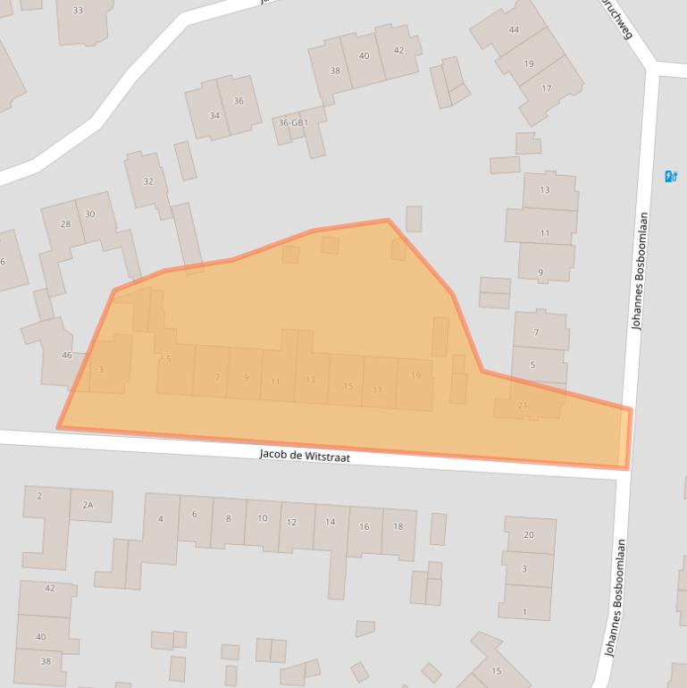 Kaart van postcodegebied 2102BL.