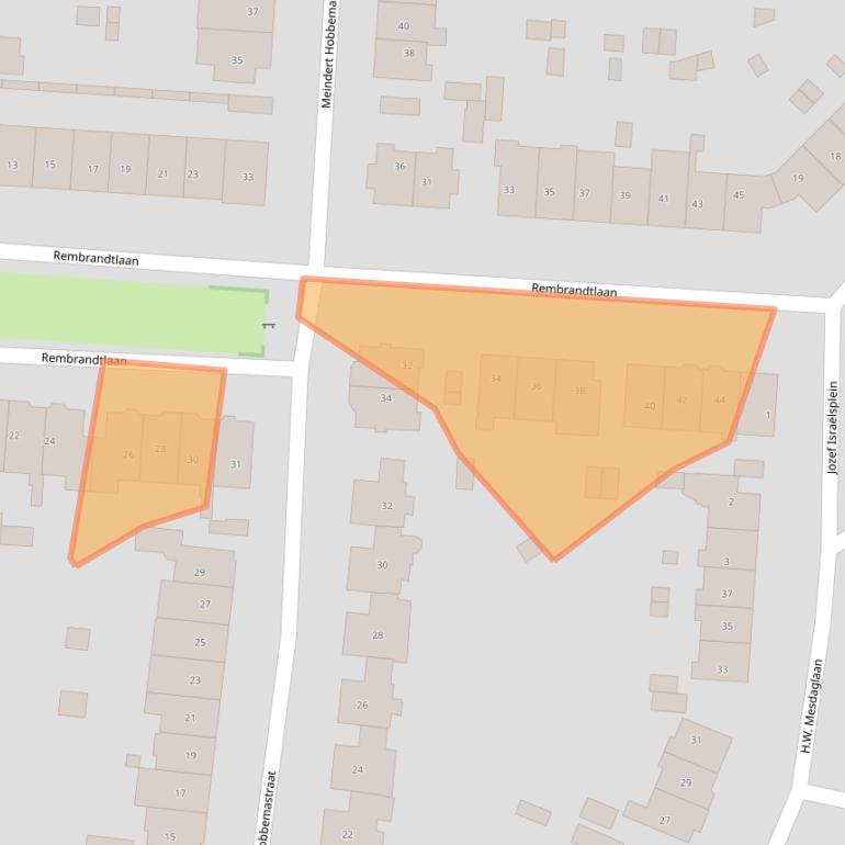 Kaart van postcodegebied 2102BS.