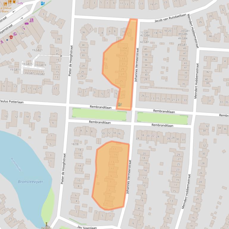 Kaart van postcodegebied 2102BT.