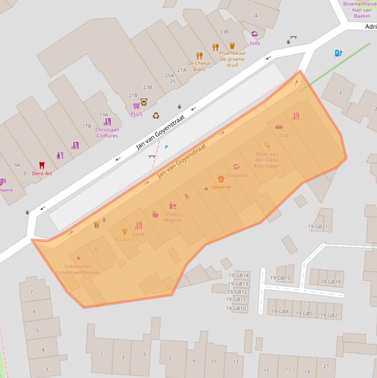 Kaart van postcodegebied 2102CB.