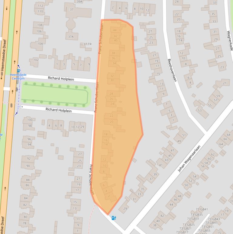 Kaart van postcodegebied 2102EL.