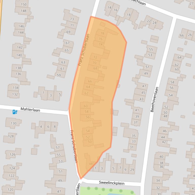 Kaart van postcodegebied 2102EM.