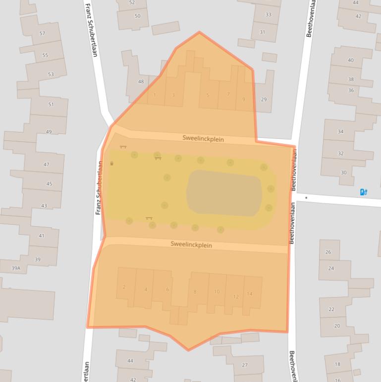 Kaart van postcodegebied 2102ER.