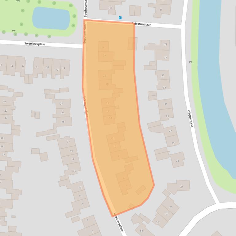 Kaart van postcodegebied 2102EV.