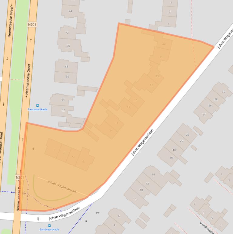 Kaart van postcodegebied 2102GA.