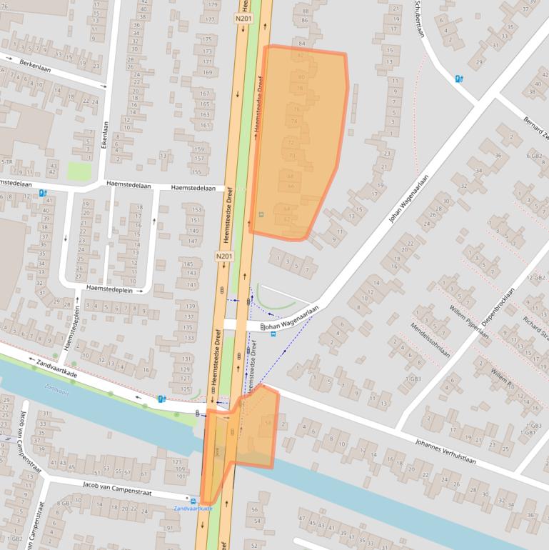 Kaart van postcodegebied 2102KM.