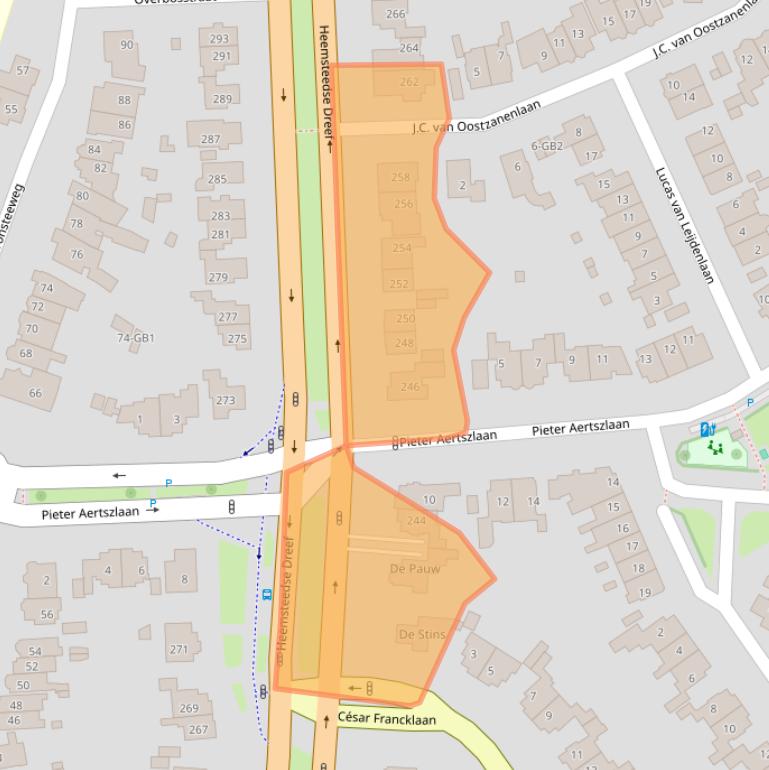 Kaart van postcodegebied 2102KT.