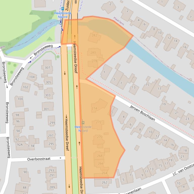 Kaart van postcodegebied 2102KV.