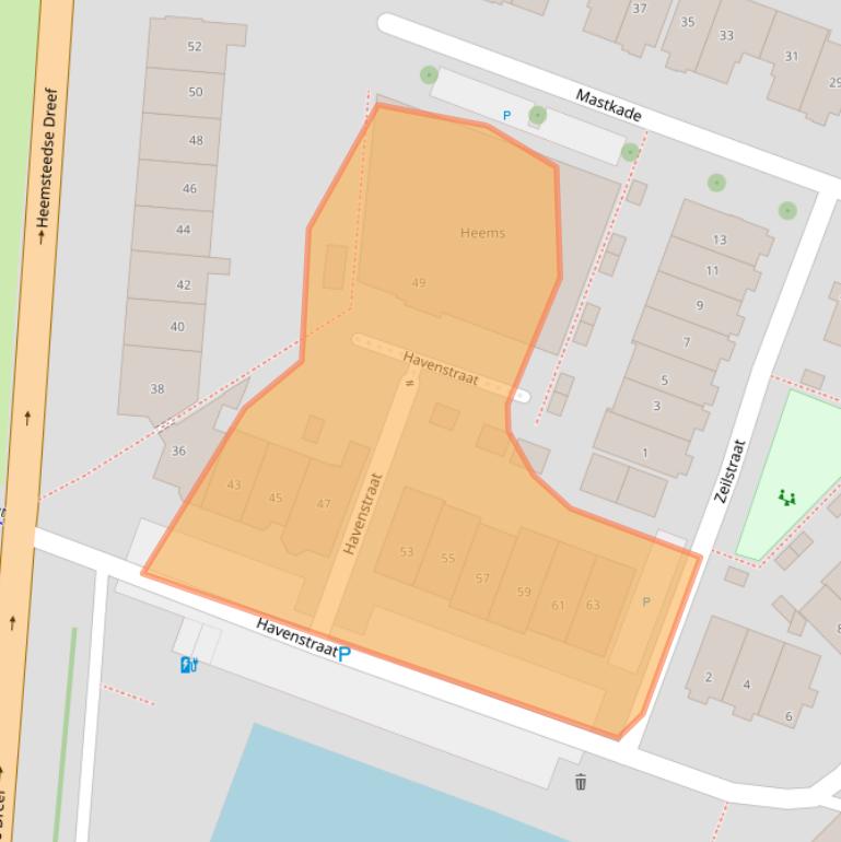 Kaart van postcodegebied 2102LB.