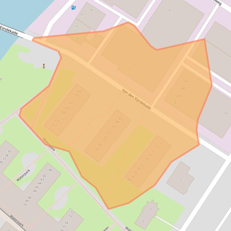 Kaart van postcodegebied 2102LE.