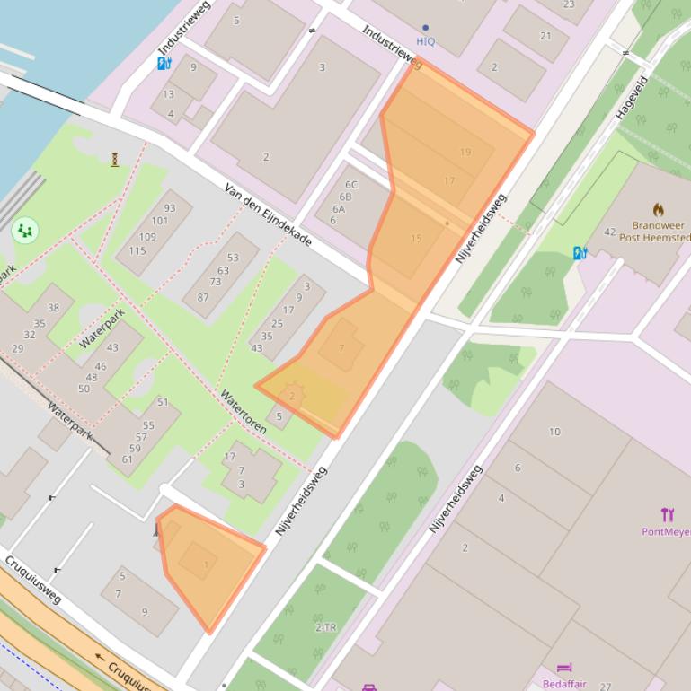 Kaart van postcodegebied 2102LJ.