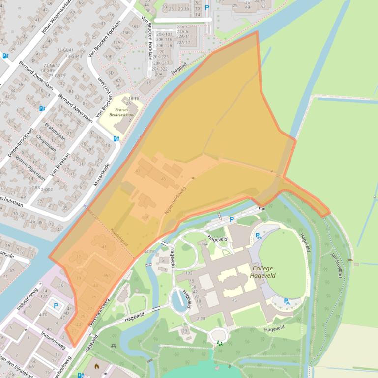 Kaart van postcodegebied 2102LK.