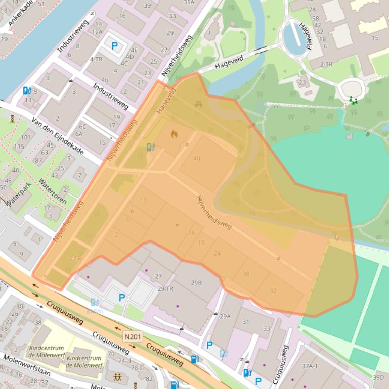 Kaart van postcodegebied 2102LL.