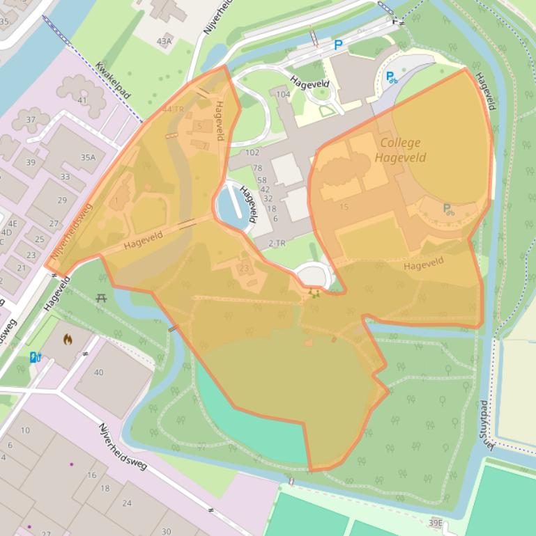 Kaart van postcodegebied 2102LM.