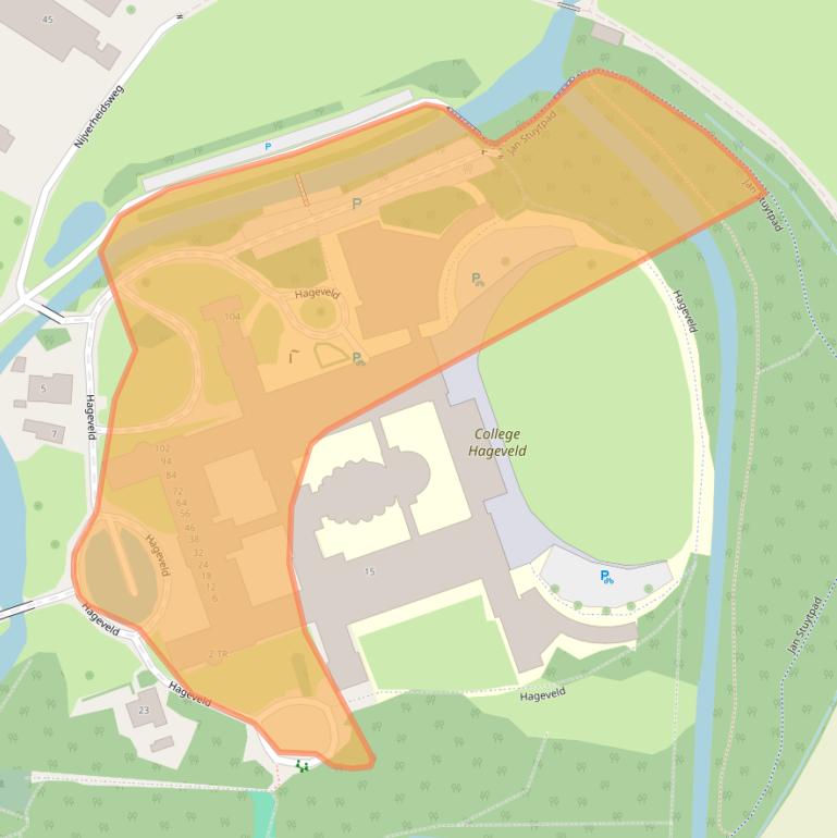 Kaart van postcodegebied 2102LN.