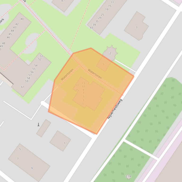 Kaart van postcodegebied 2102LW.