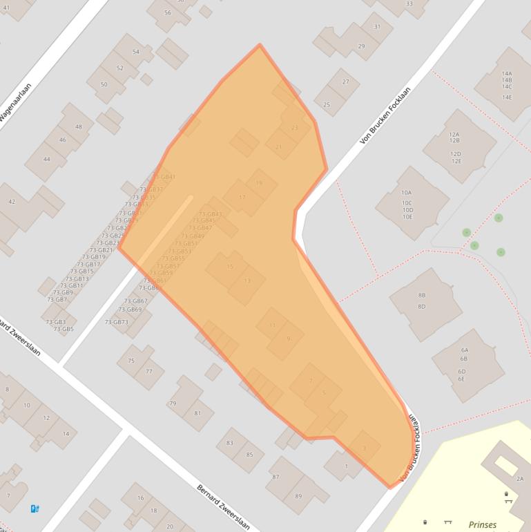 Kaart van postcodegebied 2102XA.