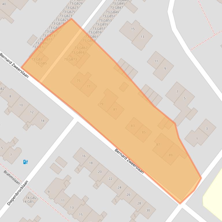 Kaart van postcodegebied 2102XD.