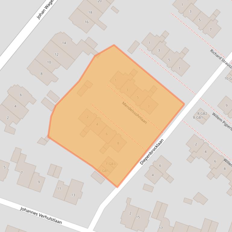 Kaart van postcodegebied 2102XR.