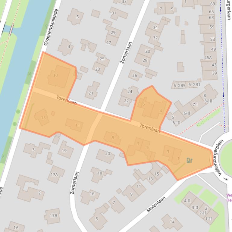 Kaart van postcodegebied 2103AC.