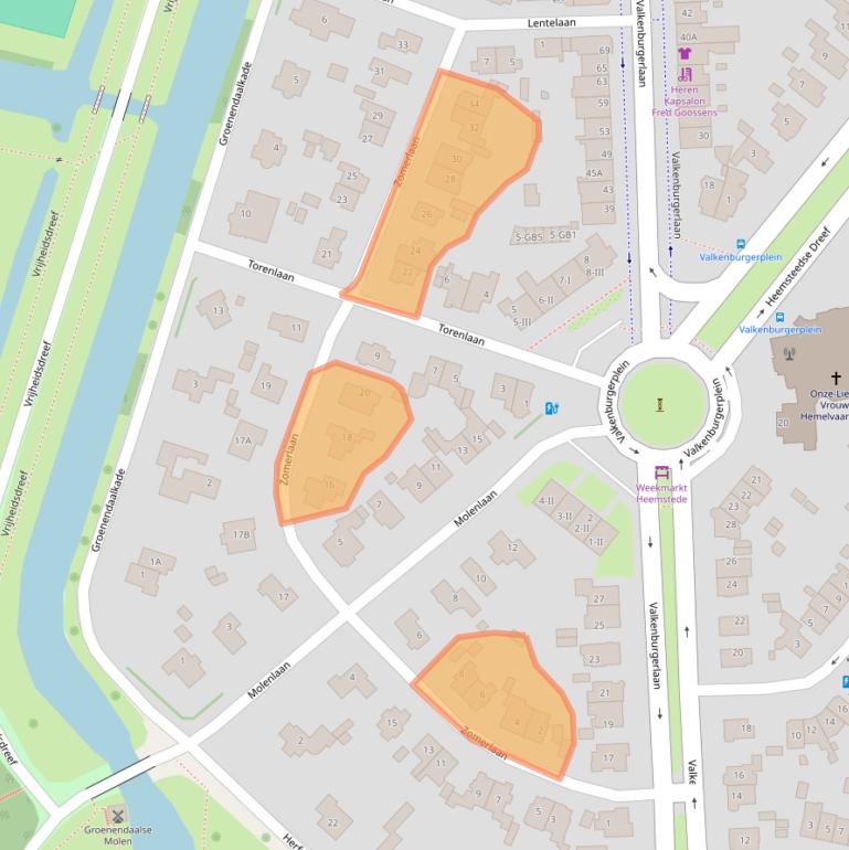 Kaart van postcodegebied 2103AJ.