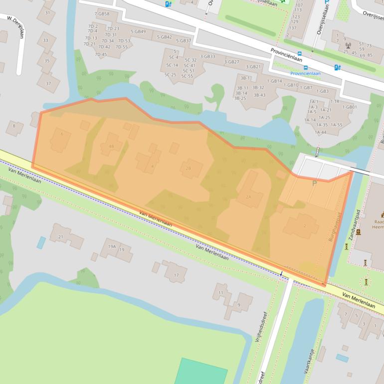 Kaart van postcodegebied 2103GD.