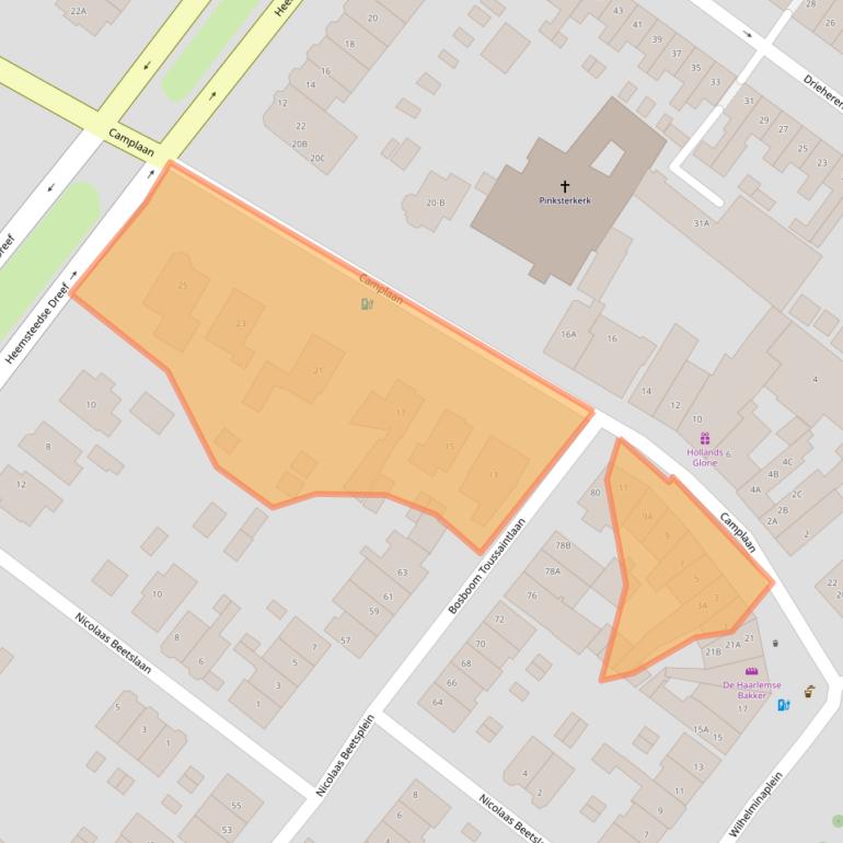 Kaart van postcodegebied 2103GT.