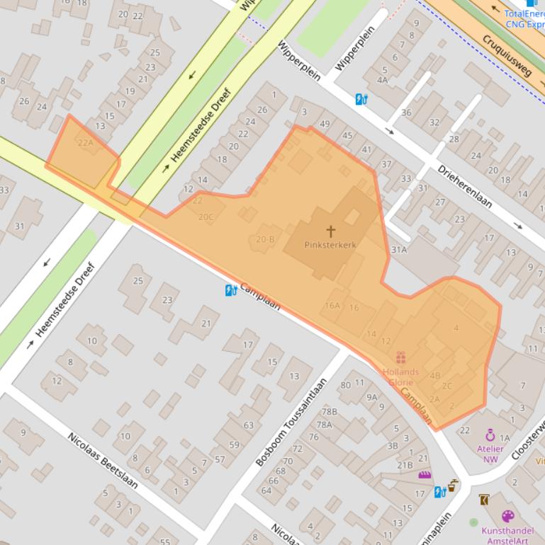Kaart van postcodegebied 2103GW.