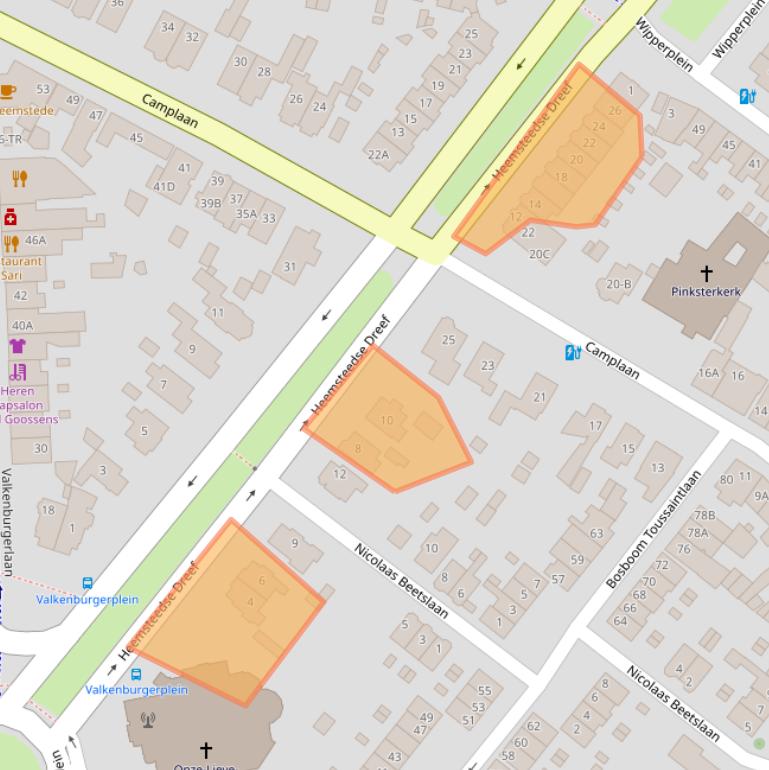 Kaart van postcodegebied 2103LN.