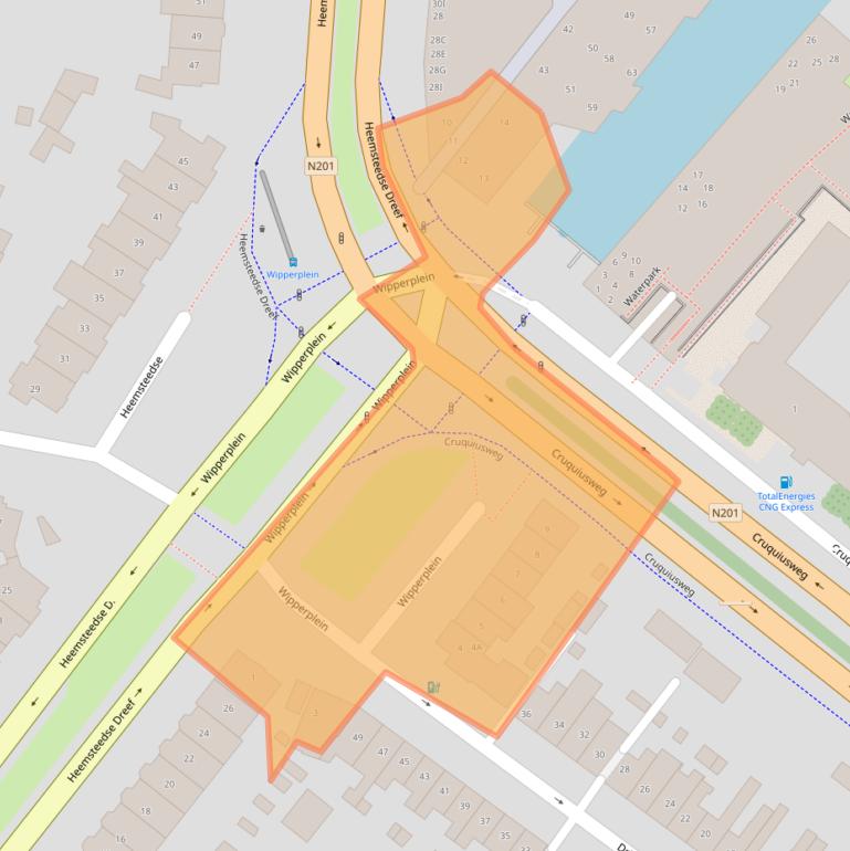 Kaart van postcodegebied 2103LR.