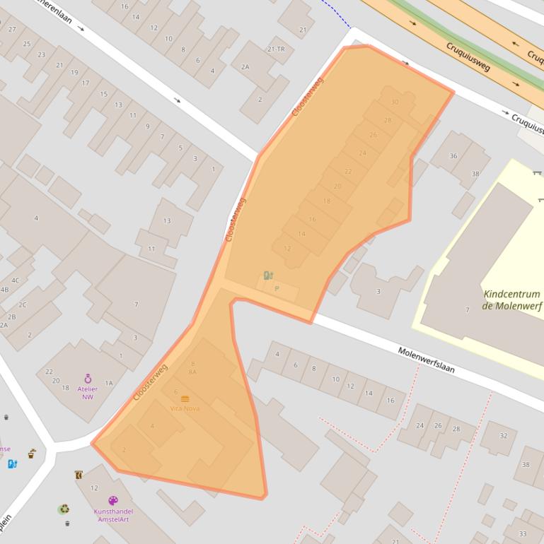 Kaart van postcodegebied 2103SG.