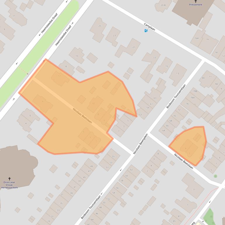 Kaart van postcodegebied 2103SH.